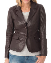Women Genuine Leather Blazer Coat WB 05